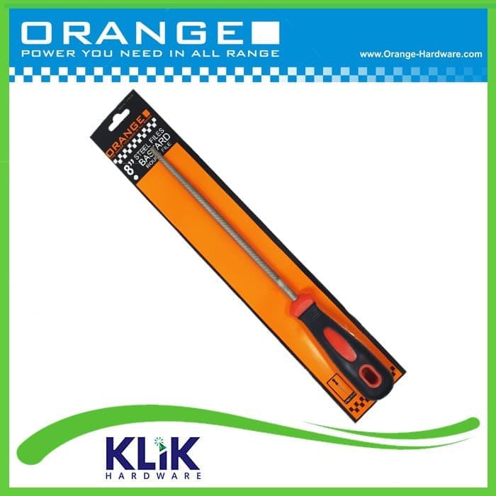 Orange Kikir Besi Bulat 8 Inch 200 mm - Bastard Full Round Files