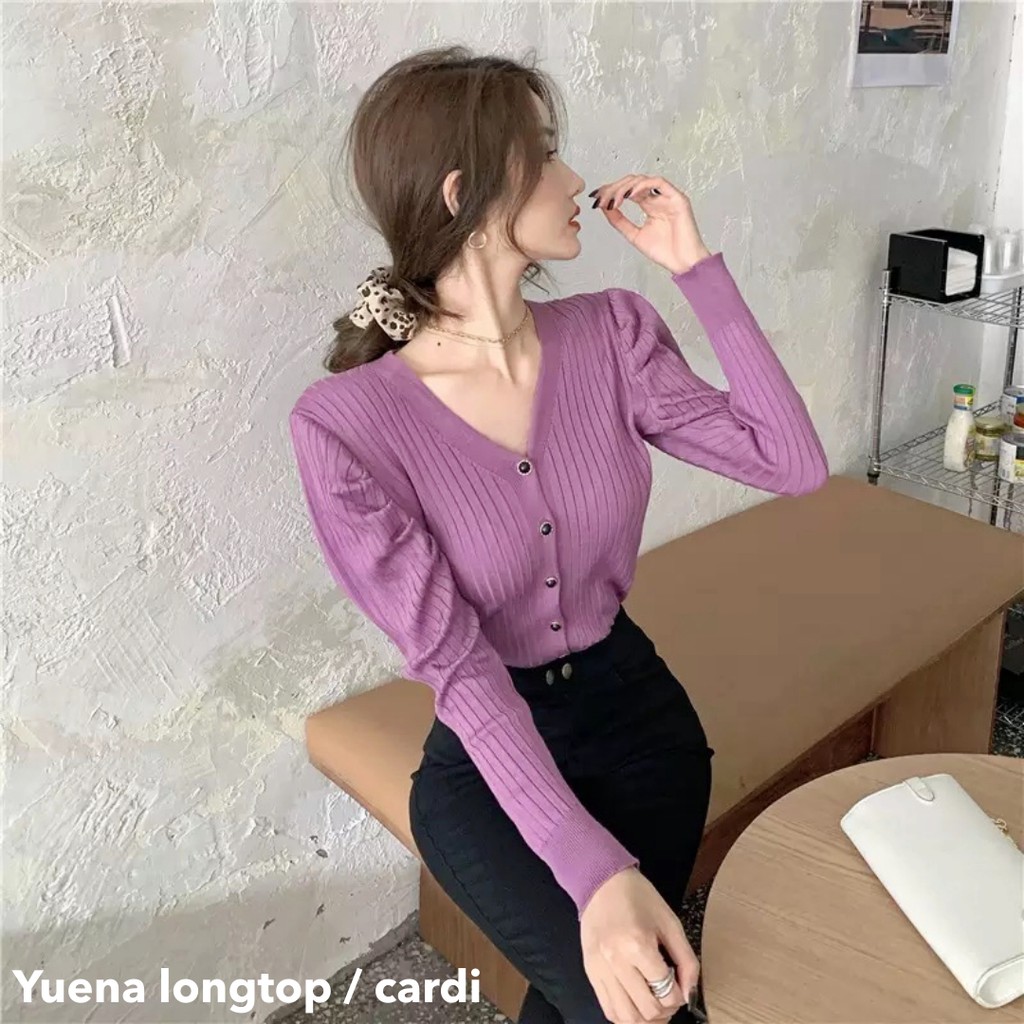 Yuena longtop cardi  -Thejanclothes