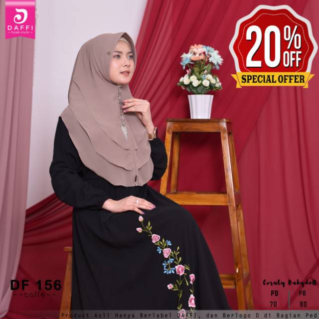 ((ORI Daffi)) disc20% terbatas DF156 Khimar jilbab Cerruty premium