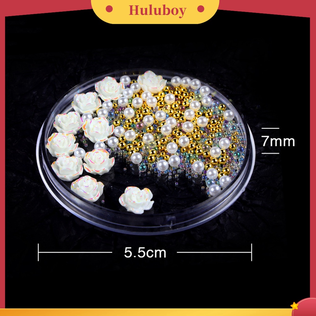 Huluboy Huluboy♡ Aksesoris Manik-Manik Berlian Imitasi Camellia Untuk Nail Art
