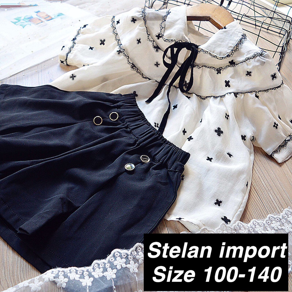 (LOLI-JKT) BS-125 STELAN ANAK CLOVER HITAM NYAMAN DI PAKAI 100-140