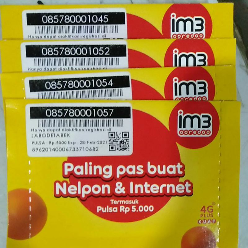 Nomor cantik IM3 triple tengah 0