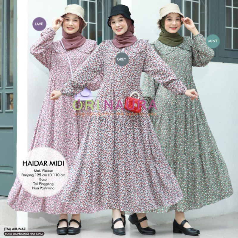 Gamis Midi Motif HAIDAR MIDI By Ori Naura