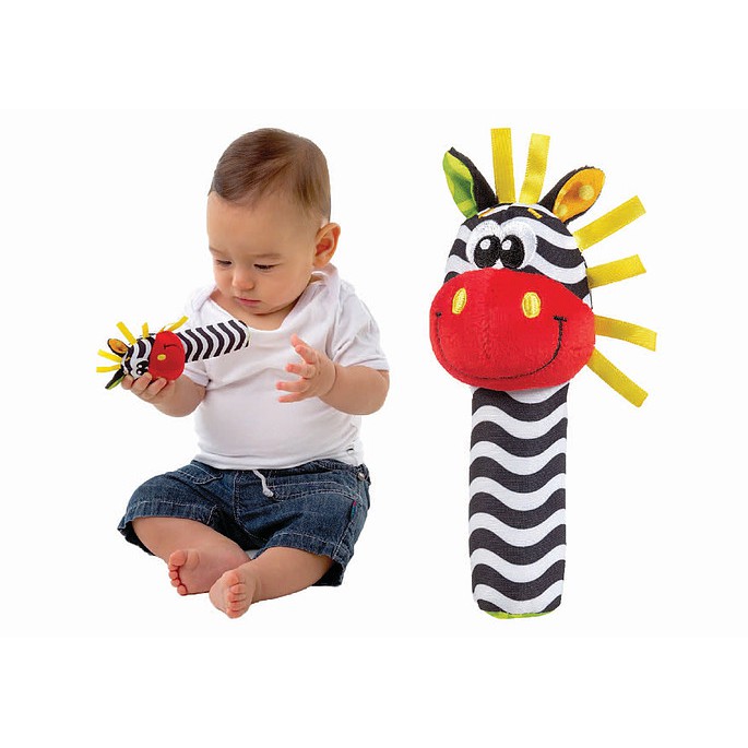 PLAYGRO JUNGLE SQUEAKER LION DAN ZEBRA