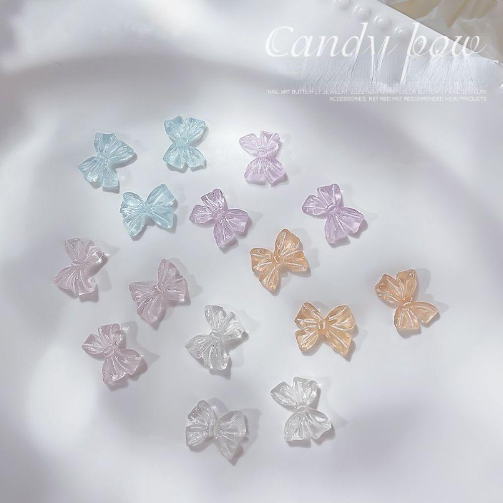 Quinton Hiasan Kuku 3D Bentuk Pita Aksen Berlian Imitasi Untuk Aksesoris Manicure Charms