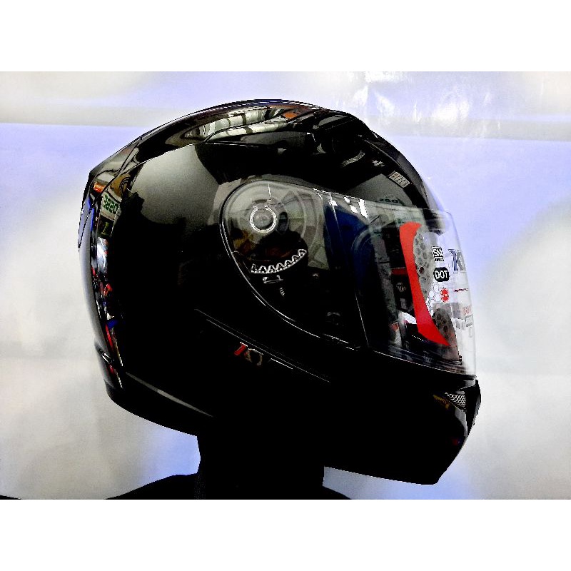 KYT HELM K2 RIDER SOLID BLACK GLOSSY | KYT ORIGINAL DOUBLE VISOR