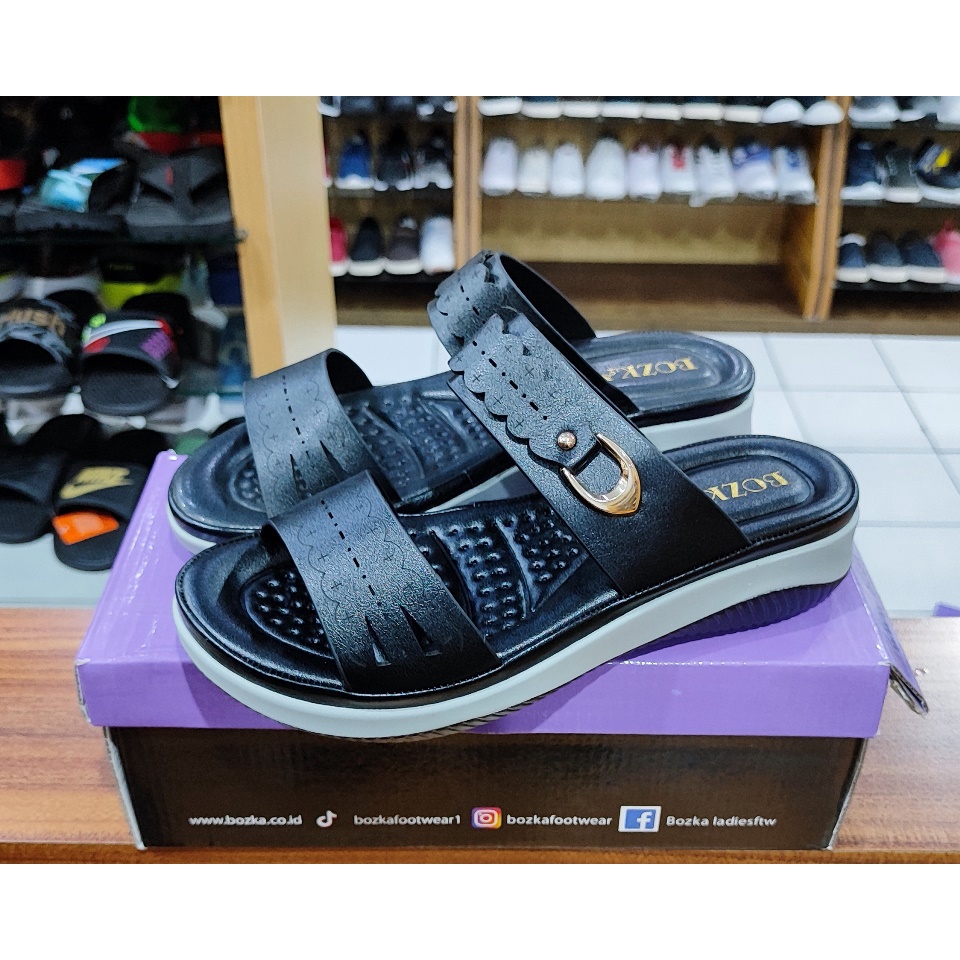 Sandal Slide Wanita Bozka Plum2 Terlaris