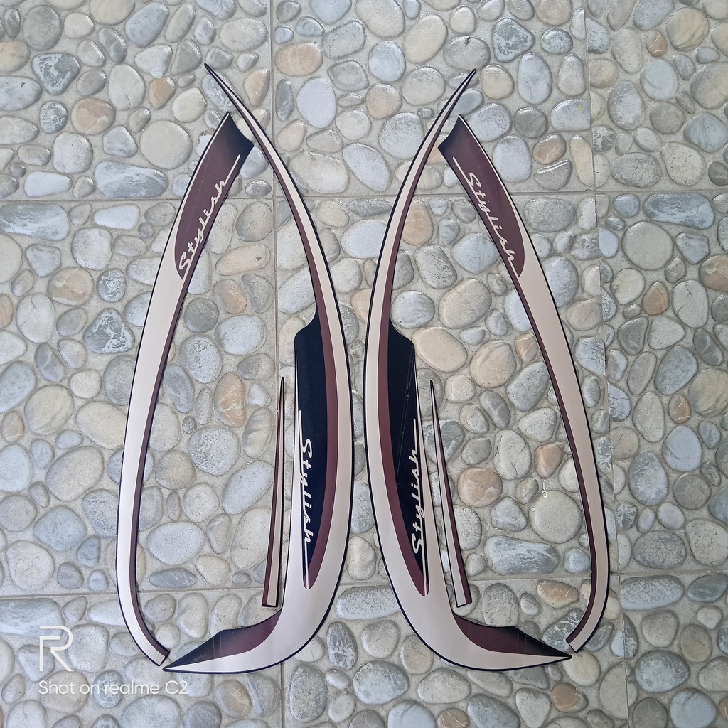stiker striping motor honda scoopy stylish 2014 gold