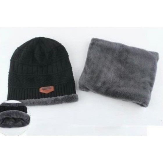 Topi Kupluk Rajut dan Syal Pria/Wanita Untuk Winter Musim Dingin