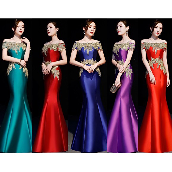 Gaun Pesta 1902019 Hijau Merah Biru Ungu Mermaid Party Dress Gown