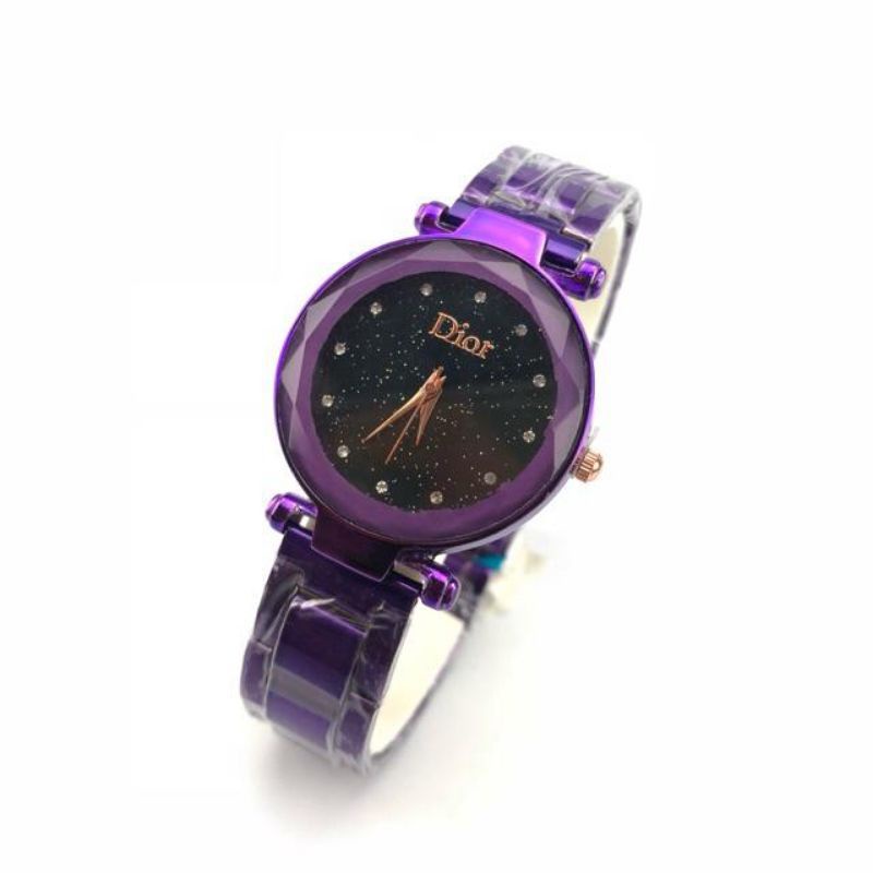 (Terima Cod)Jam Tangan Wanita D Mata Strap Rantai/Stell(Dikirim Jakarta)