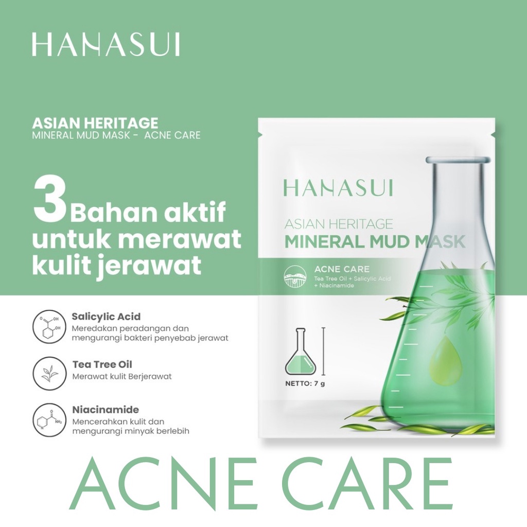 HANASUI MINERAL MUD MASK - TERDAFTAR BPOM - MASKER WAJAH HANASUI - MASKER LUMPUR - MASKER MUKA