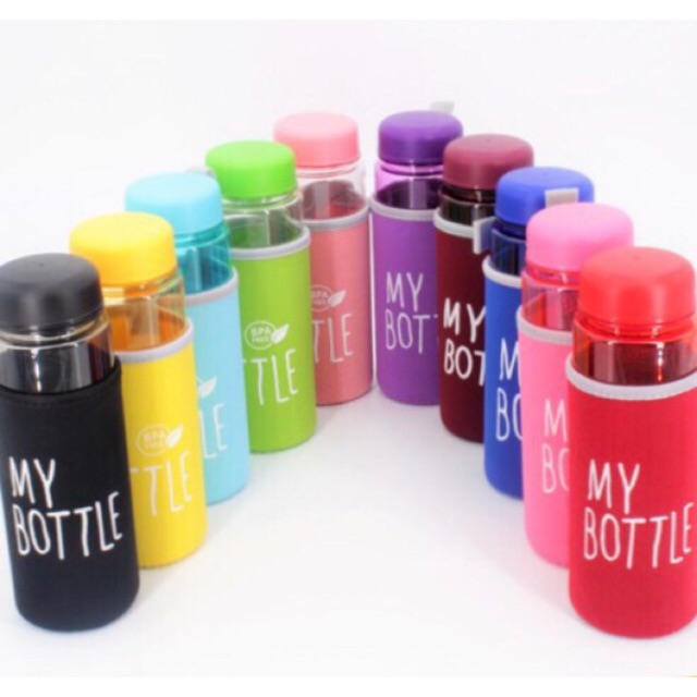 Botol Minum My Bottle Free Busa 1KG 16pcs Logo BPA Free Botol Minum infuser ada Penahan Tengah