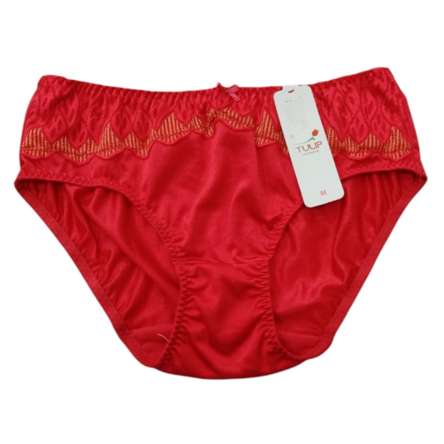 Glena by Tulip Edlence Lace Midi Panty - Red