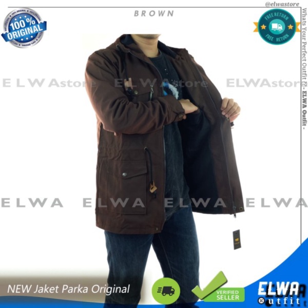 Outerwear Pria Jaket Parka Kanvas Pria  Cowok Original Distro - Green Army - Green Army