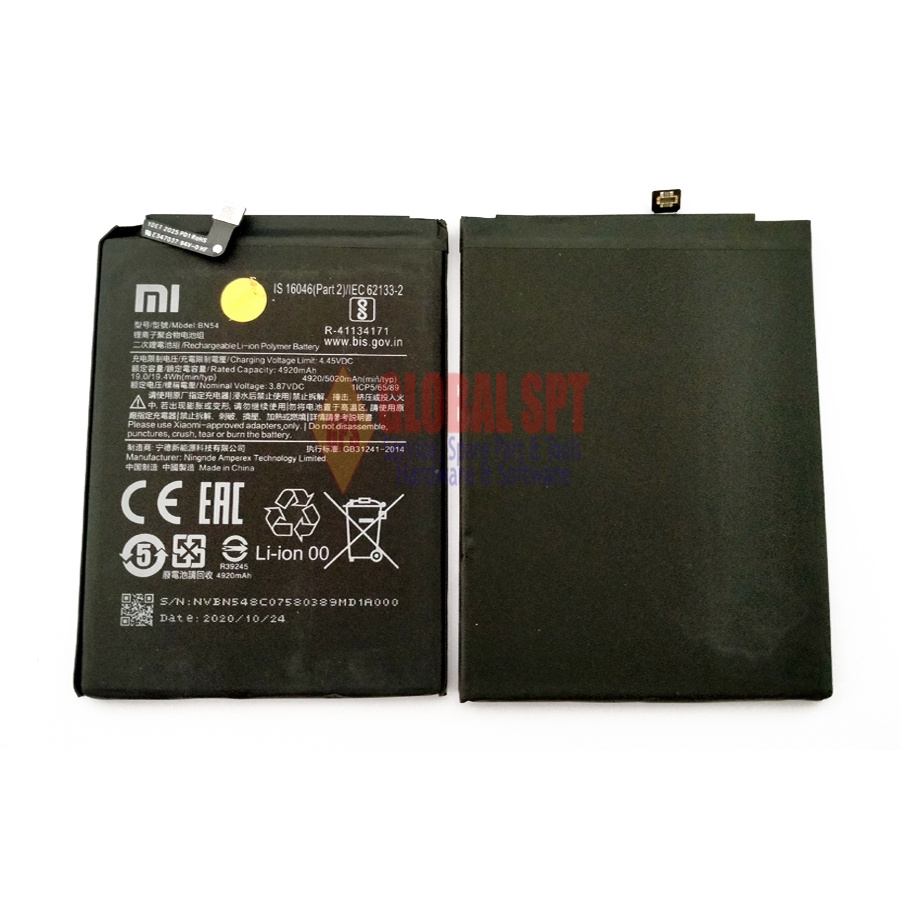 BATERAI XIAOMI BN54 / BATRE / BATERE / BATERRY XIAOMI REDMINOTE 9 / NOTE 9 / NOTE 9 PRO