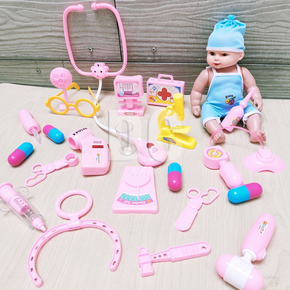 Medical Baby Set Thermo Gun Mainan Peralatan Dokter dokteran Set