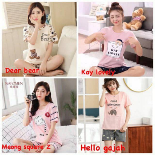 Baju Tidur Piyama Wanita/Cewek Dewasa Import Murah Cantik Lucu