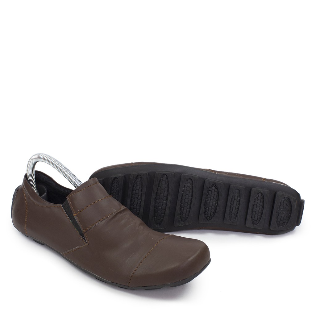 MS SHOP - READY BOS - Sepatu Slop Pria Kickers Wrinkle Coklat Slipon Kasual Formal Kerja Cowok