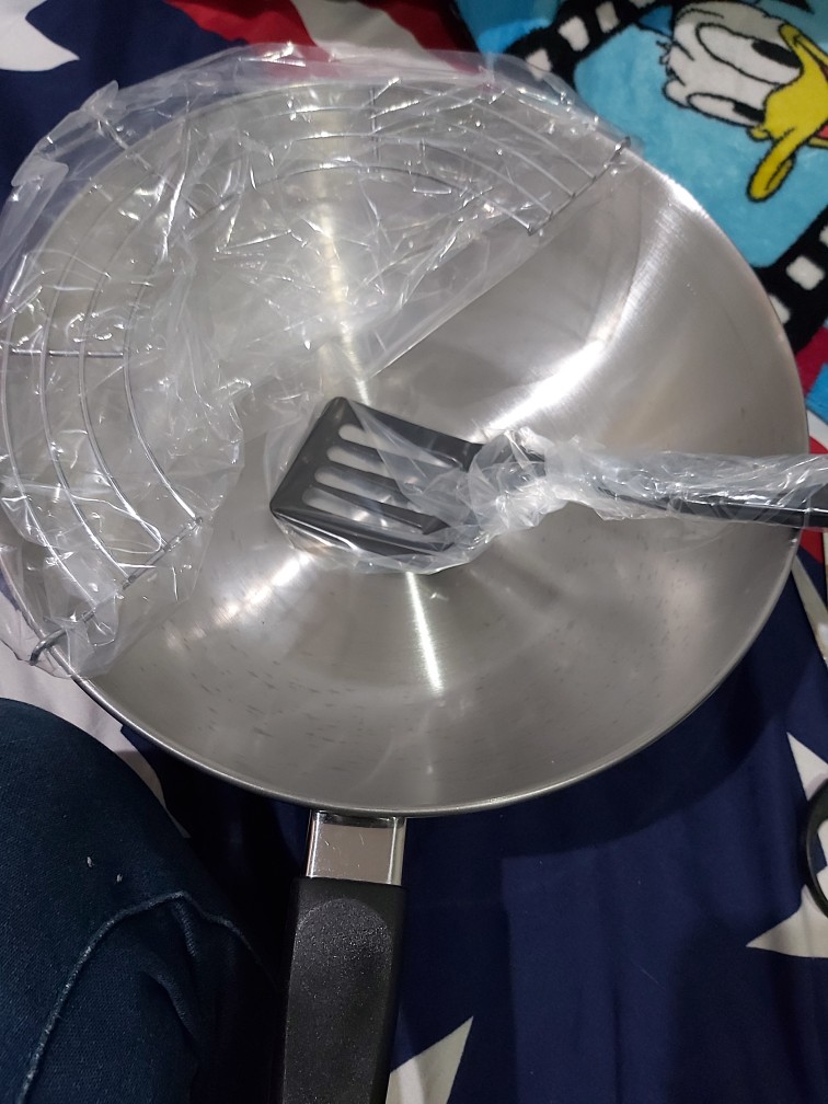 Maspion Panda Aster Stirfry Wajan Penggorengan 26cm + Tempura Rack Dan Spatula