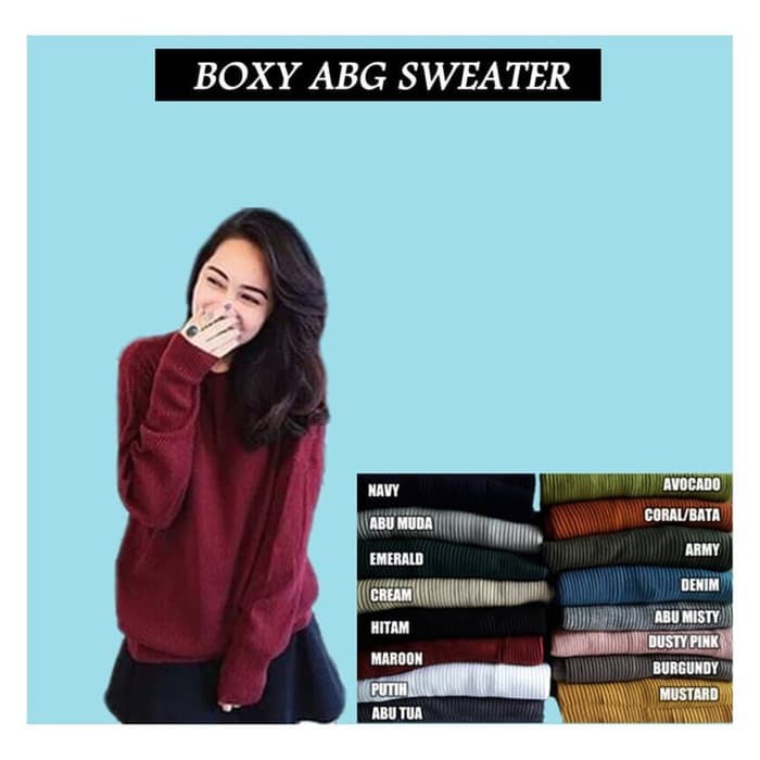 rajut wanita - BOXY ABG - rajut murah - sweater wanita