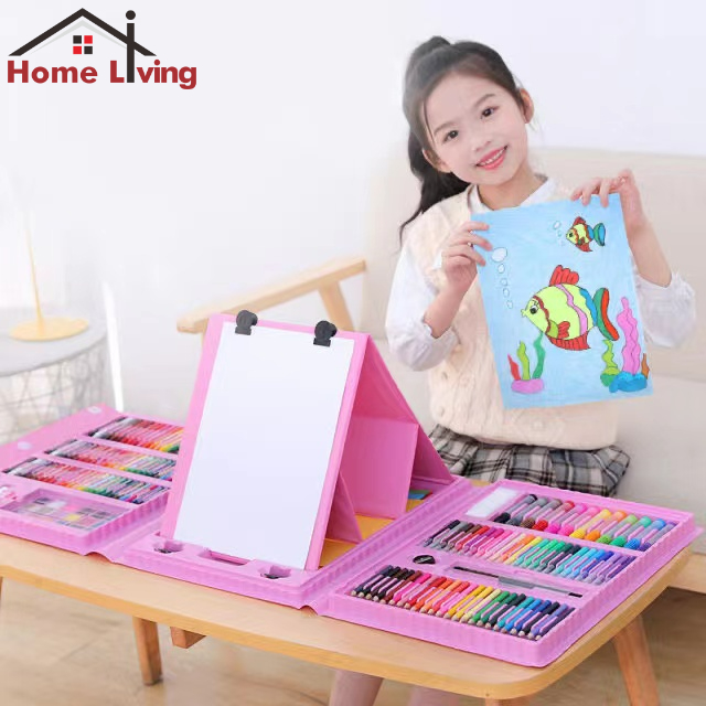 

HL ART Set Crayon 208 Perlengkapan Menggambar Paket Alat Gambar Mewarnai Anak