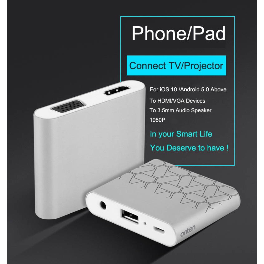 ONTEN OTN-9167 - Digital HDTV Docking for Apple and Android Devices - EZCast untuk Smartphone Tablet Anda