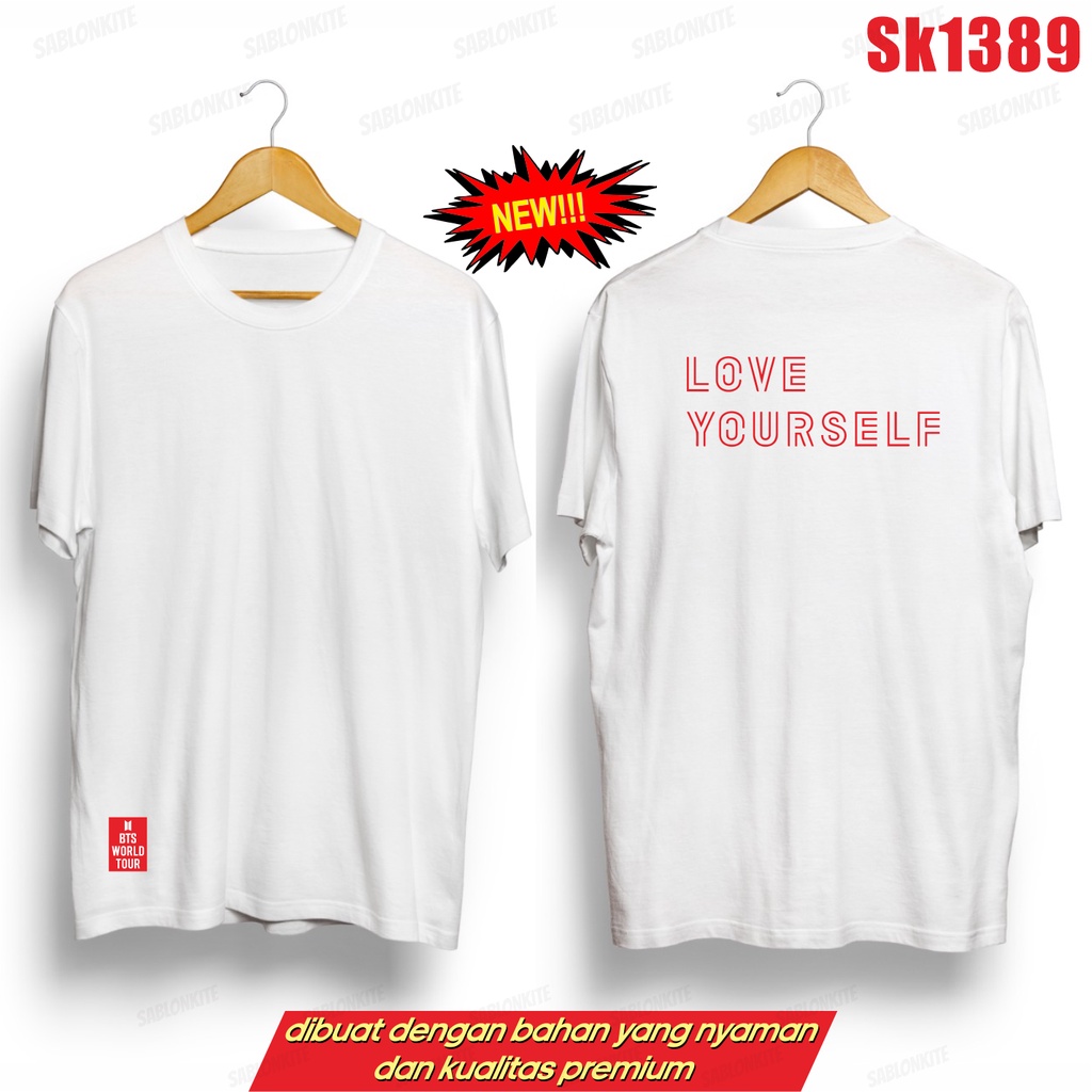 MURAH!!! KAOS KPOP LOVE YOUR SELF SK1389 UNISEX COMBED 30S