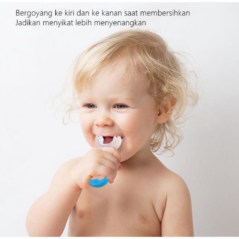 Sikat Gigi Anak Bentuk U Bahan Silikon  Training Toothbrush Tooth Brush Baby Silicone U Shape Sikat Gigi Silikon Lembut