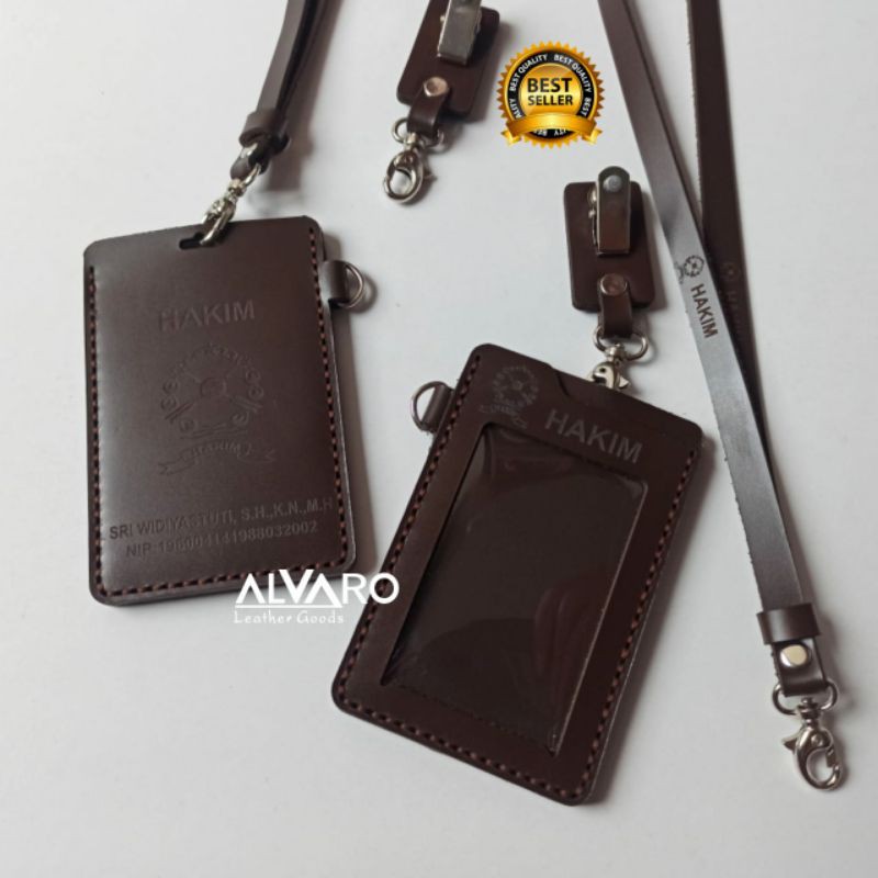 

⭐⭐⭐⭐⭐ NAME TAG KULIT CUSTOM NAMA DAN LOGO, ID CARD HOLDER KULIT ASLI