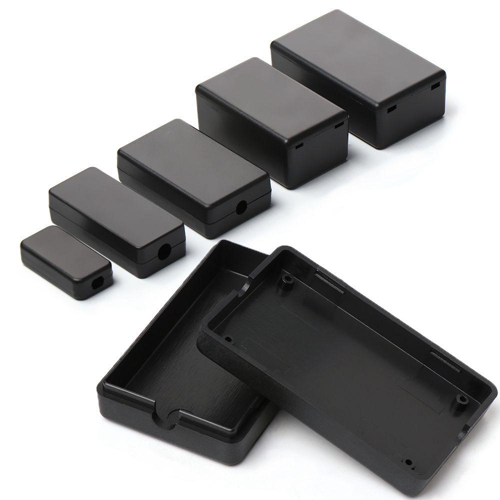 Wonder1/2pcs Kotak Proyek Elektronik Hitam ABS Plastik DIY Instrumen Kasus