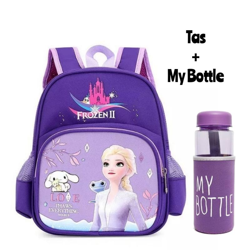 Tas Sekolah Anak Perempuan Paud TK SD Bonus My Bottle Keren