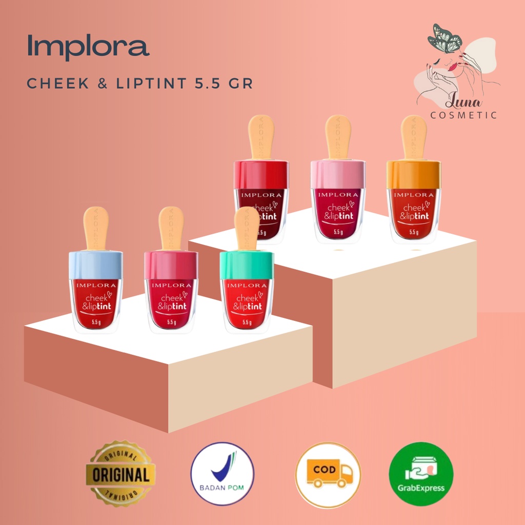 Implora Cheek &amp; Liptint / Lip Tint Cair / Ice Cream 5.5gr