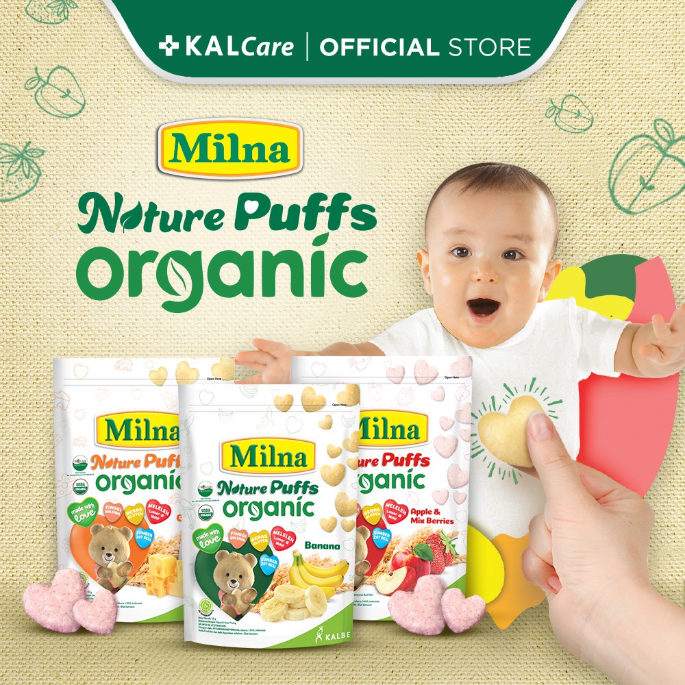 MILNA NATURE PUFFS ORGANIC 15GR - MILNA PUFFS CAMILAN BAYI ORGANIC