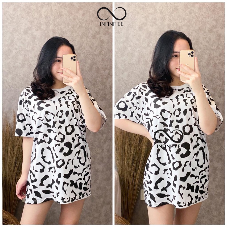 Kaos Oversize Wanita Atasan Wanita Jumbo Bahan Cotton Combed 30s Motif Full Print