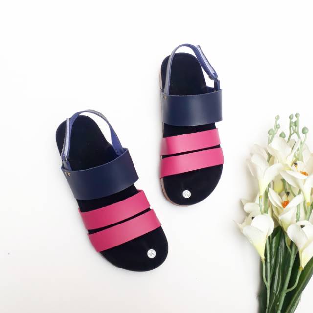 SB ~ Sandal  COUPLE Strip 2 COMBI//HARGA SATUAN