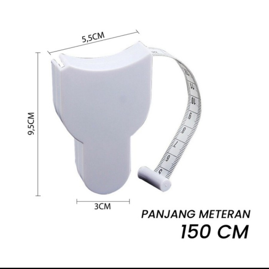 Waist Ruler Alat Ukur Lingkaran Pinggang Dan Perut Meteran Badan Otomatis Panjang 150 cm / 60 Inch