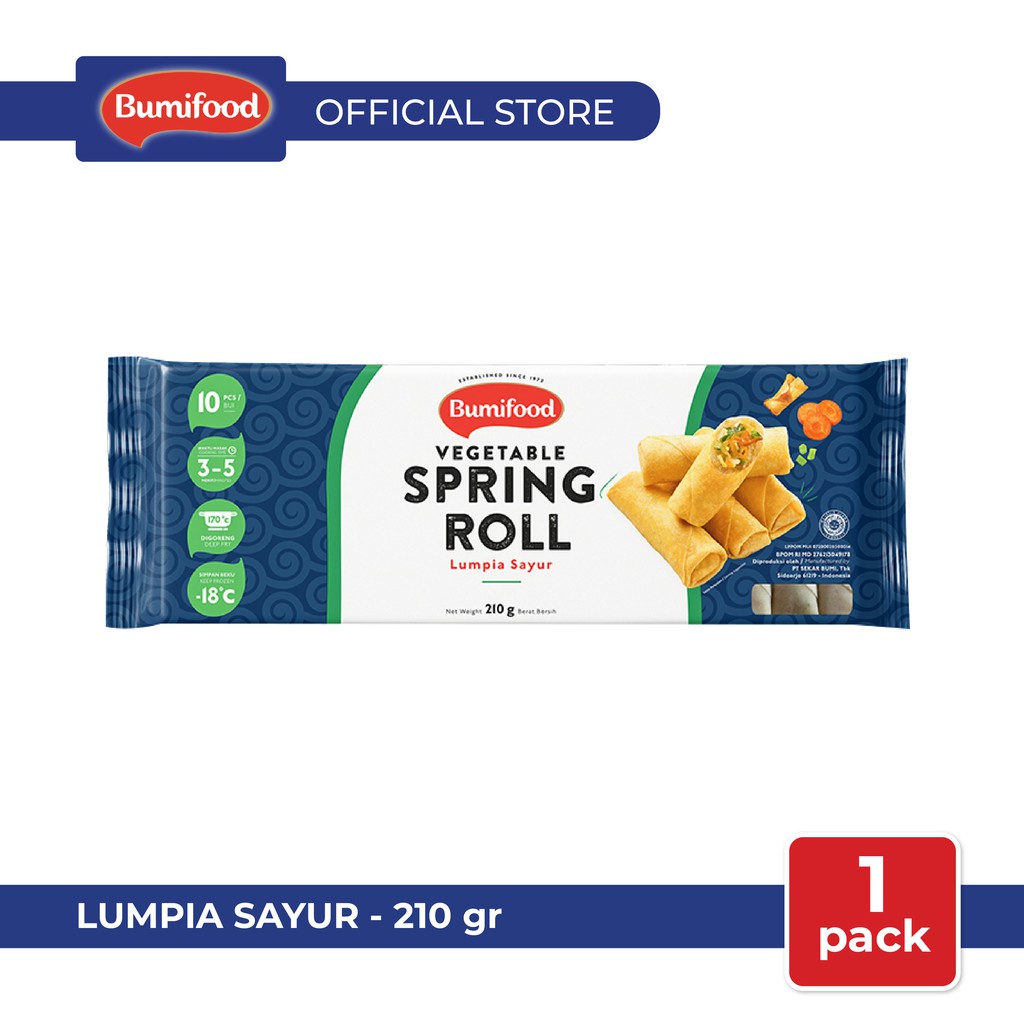 

Lumpia Sayur BUMIFOOD 10 pc, HALAL MUI, BPOM, FROZEN SNACK [210gr]