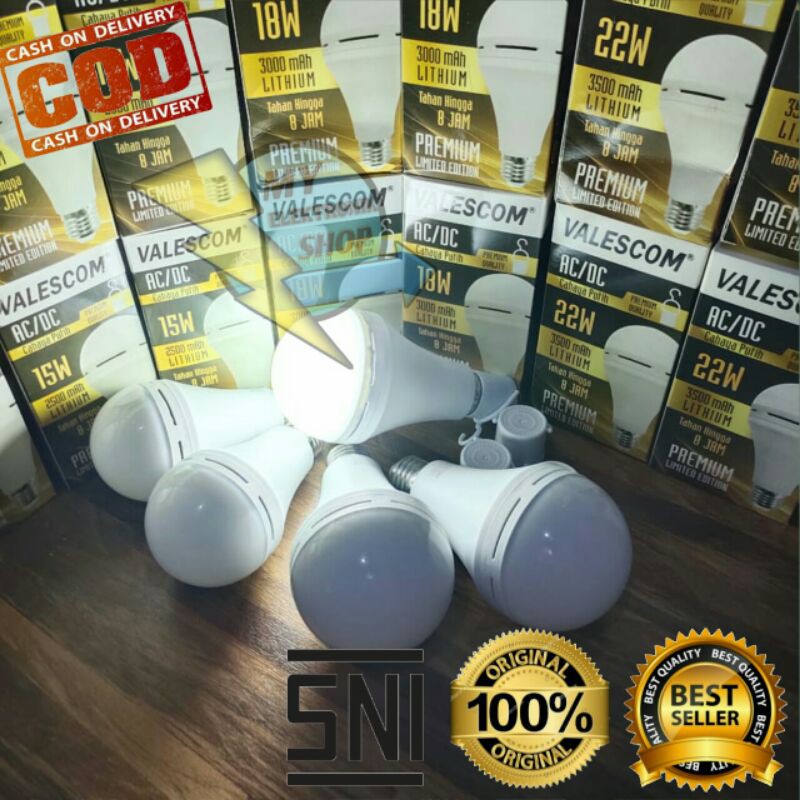 Lampu Emergency LED VALESCOM/PROBEST, BOHLAM Sentuh AC/DC Lampu Ajaib, Lampu Pegang nyala,Lampu Magic