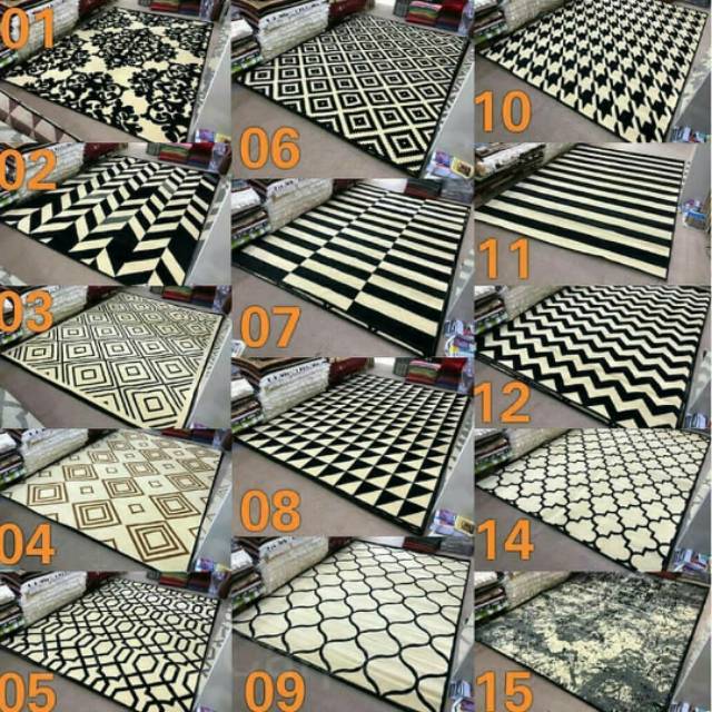 Karpet scandinavian monokrom termurah