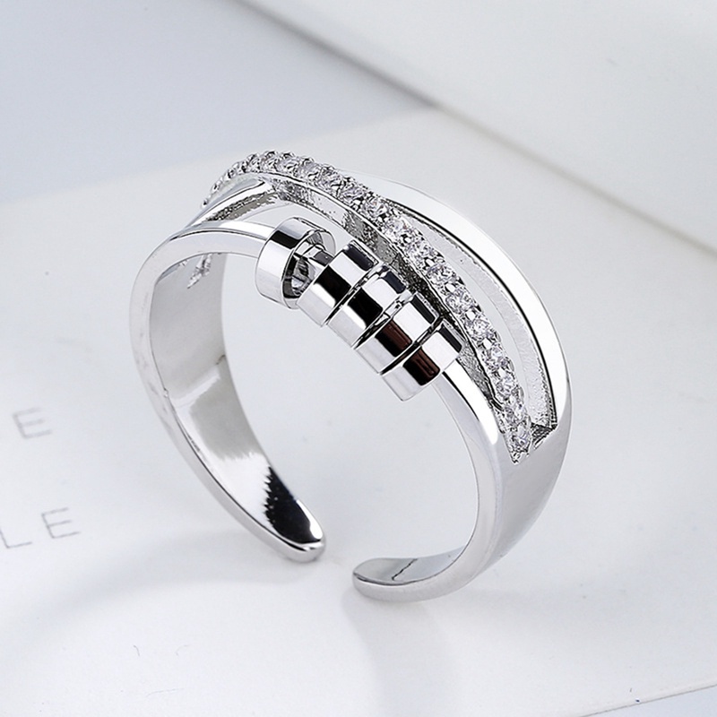 Inf Mainan Fidget Ring Dengan Manik-Manik Untuk Pereda Stress / Gelisah Pria / Wanita