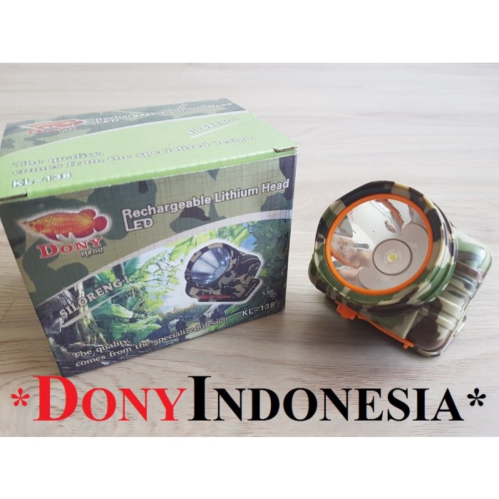 Senter kepala DONY Doni Downy Baru Anti Air Waterproof Original Putih & KuninG KL 159,169,190,193,10