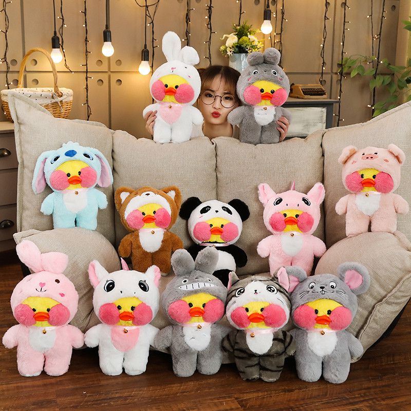 Lalafanfan Cafe Bebek Unicorn Totoro Panda Plushie Mainan Empuk Squishy