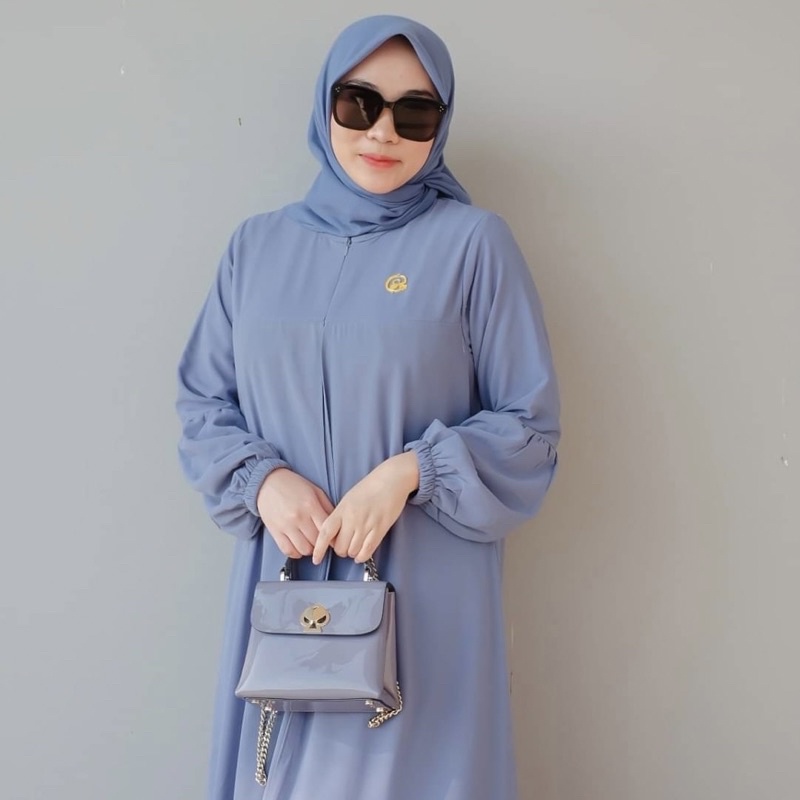 DYN - Basic Yoona Dress - Gamis Wanita Polos Busui Friendly-3