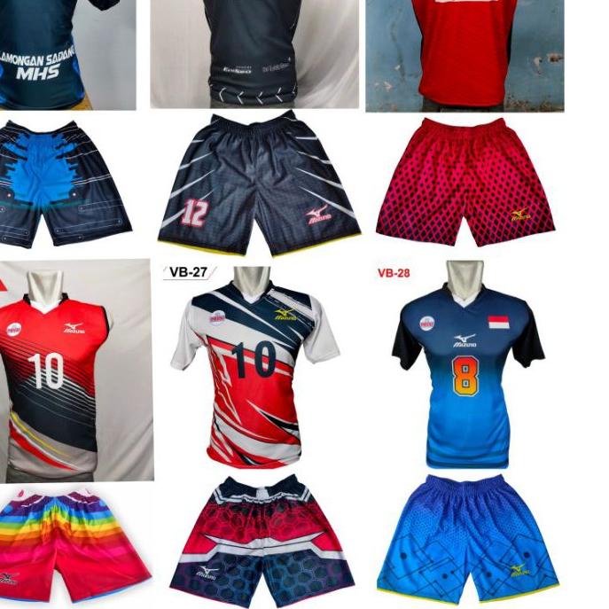 ☆ PAKET HEMAT setelan baju dan celana voli proliga /setelan baju voli BNI/setelan kaos voli mizuno ➽