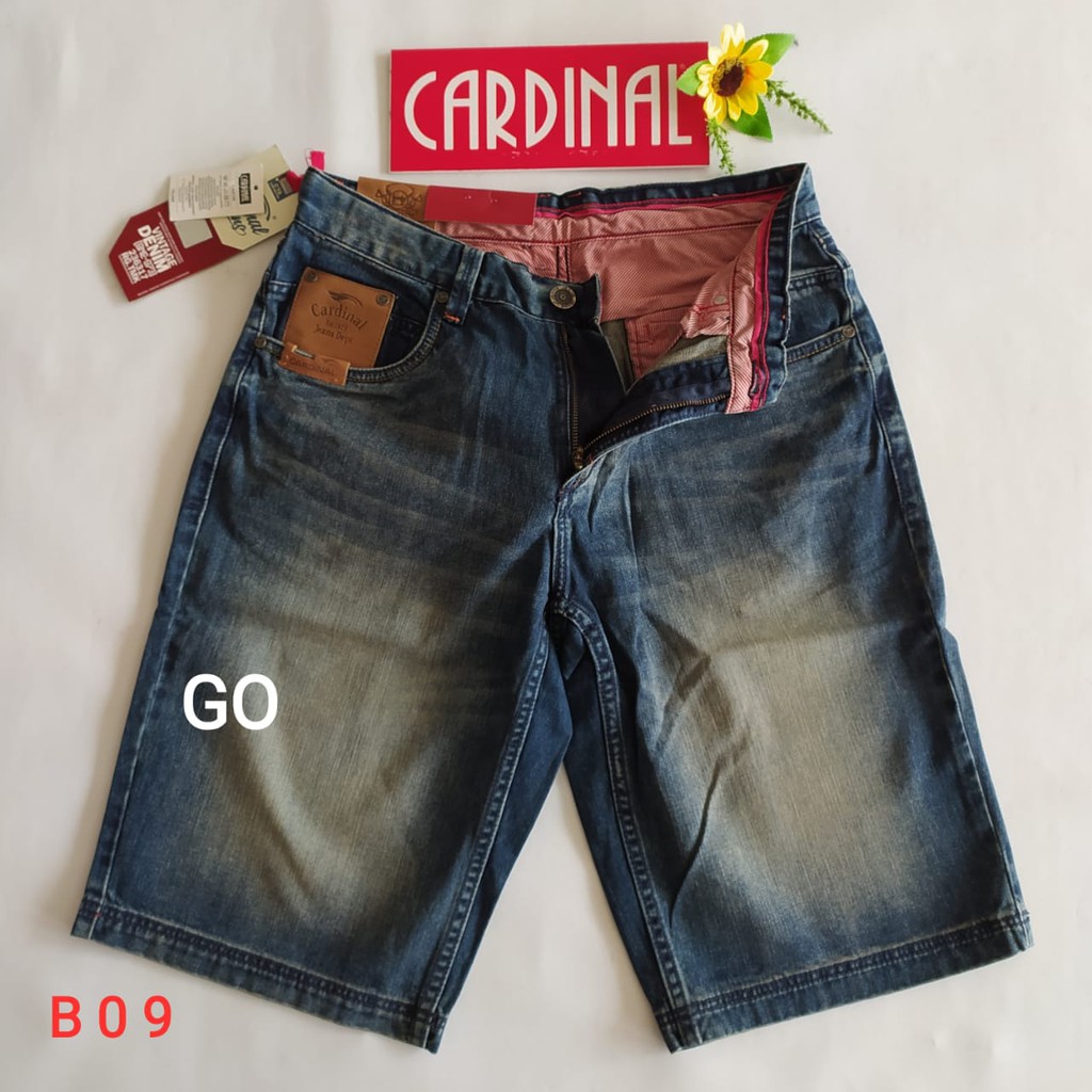 gof 34-CBV CARDINAL JEANS Celana Pria Celana Pendek Bermuda Casual Sobek Slimfit Reguler Fit Reguler