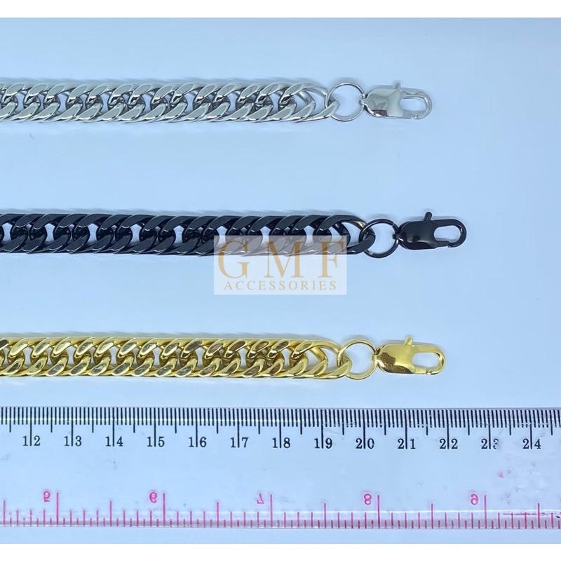 Gelang Titanium Model Rantai Gelang Warna Perak Emas Hitam Gelang Anti Karat Stainless Steel