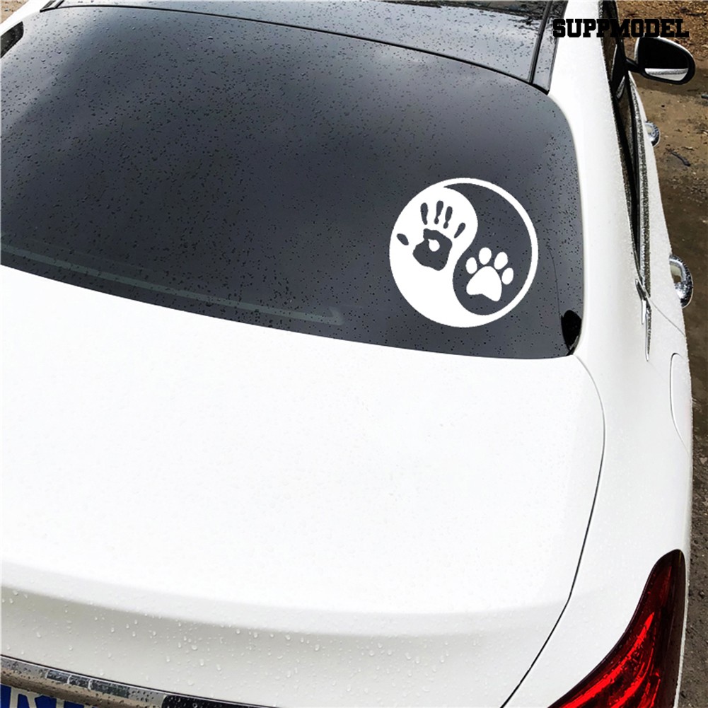 Supmodel Yin Yang Human Dog Hand Car Trunk Body Bumper Window Decor Styling Decal Sticker