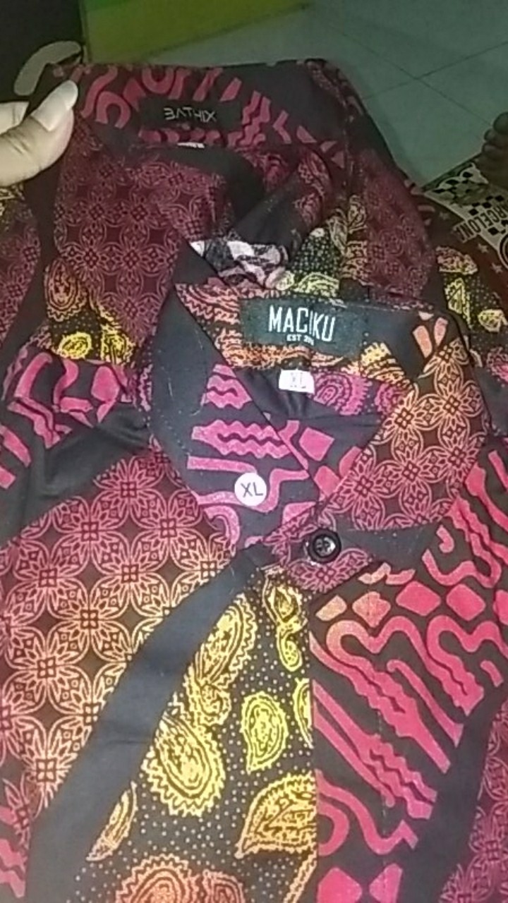 Maciku Store Kemeja Batik Songket Pria Lengan Panjang Baju Batik Print Premium Quality