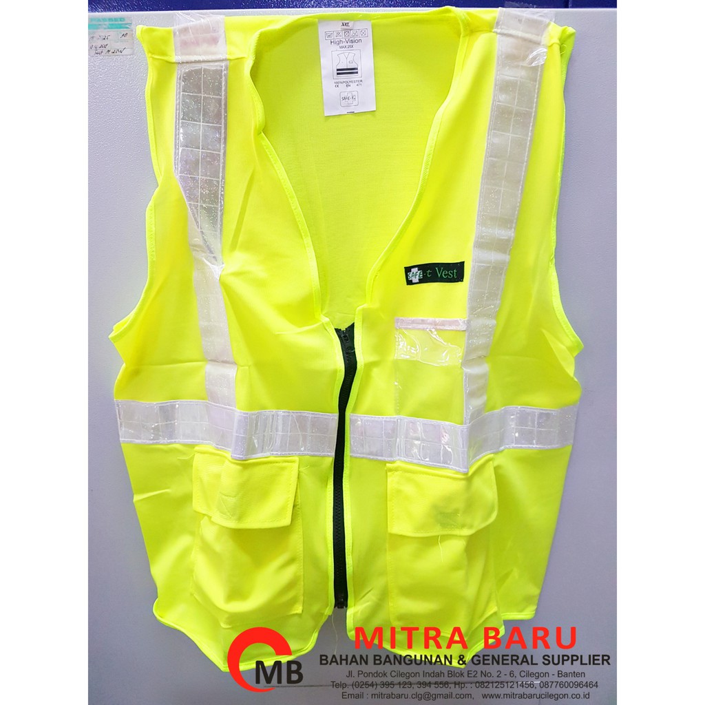 

Rompi Polyester Hijau/Kuning Stabilo 3 Kantong Scothlight Putih/Silver